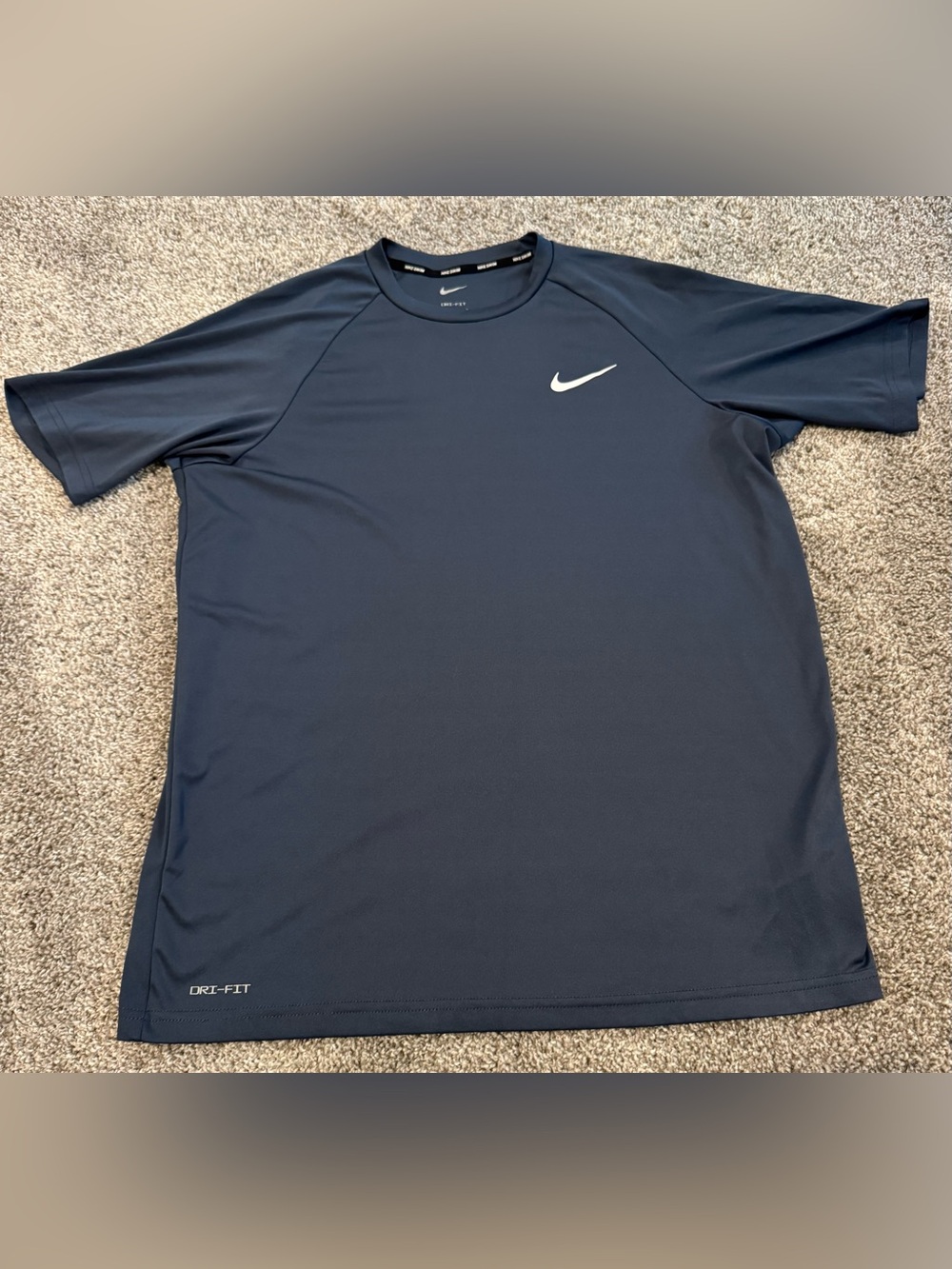 Nike Men’s Navy Blue Short-Sleeve Shirt